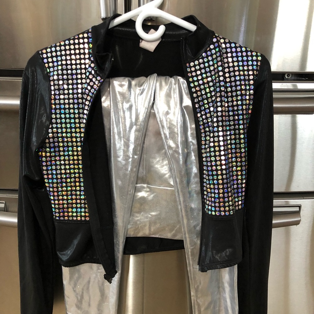 Metallic girls dance costume